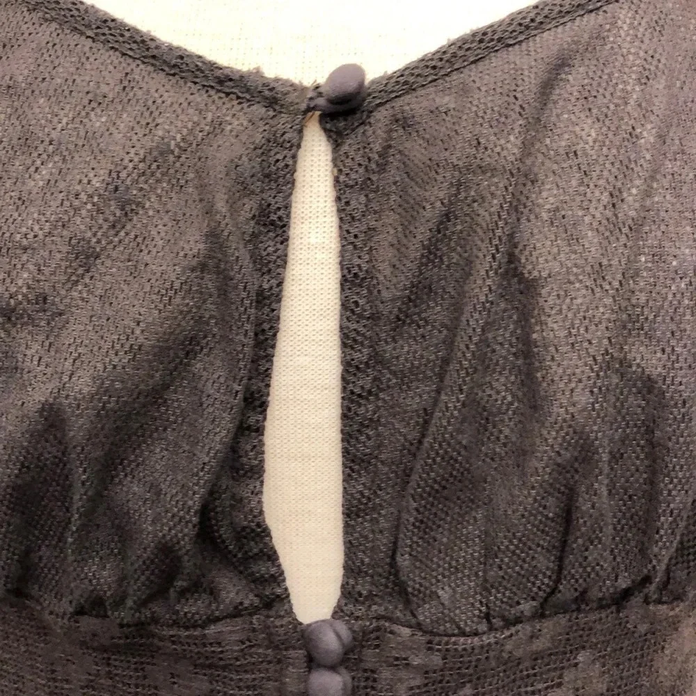 Free People Puff Sleeve Semi Sheer Heartstrings Blouse Coquette- Cottagecore